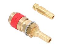 8mm Quick Coupler Torch Hose Adapter Kit, Brass Connector for MIG TIG Welder with Oxygen, Argon, Acetylene Gas Fittings, Stainless Steel Clamps & Welding Repair Accessories (Red)