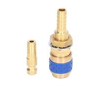 8mm Quick Coupler Torch Hose Adapter Kit, Brass Connector for MIG TIG Welder with Oxygen, Argon, Acetylene Gas Fittings, Stainless Steel Clamps & Welding Repair Accessories (Blue)