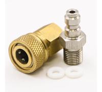 8mm Quick-Disconnect Plug Adapter, Universal 1/8" BSPP Female Thread, Brass Quick-Connect Coupler with Sealing O-Ring for Air Compressor
