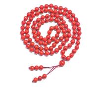 8mm Red Turquoise Beads Knot 108 Mala Necklace Yoga Men and Women