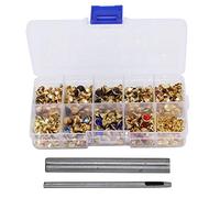 8mm Rhinestone Rivets Set, 9 Colors Rapid Rhinestone, 180pcs Brass Clear Crystal Rivets for Decoration Bags/Shoes/Belts/Clothing/Leather DIY