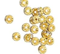 8mm Rhinestones Spacer Beads Round Crystal Charm Rondelle Loose Beads For And Necklace Jewelry Making