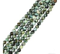 8mm Round African Turquoise Natural Stone Beads for Jewellery Making, Gemstone Beads for Crafting (47-50Pcs)