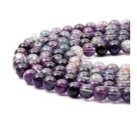 8mm Round Amethyst Gemstone Beads, 47-50pcs Loose Smooth Healing Power Stone Beads for Bracelet Necklace Jewellery Making and DIY Crafts, 1 Strand 15.5"