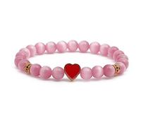 8mm Round Bead Stretch - Natural Stone Love Heart Good Luck Beaded Gift for Her