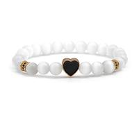 8mm Round Bead Stretch - Natural Stone Love Heart Good Luck Beaded Gift for Her