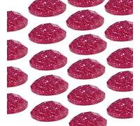 8mm Round Glitter Gem Stickers - 3D Self Adhesive Flat Back Rhinestone Diamante Stickers, 35 Pieces (Light Pink)