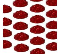 8mm Round Glitter Gem Stickers - 3D Self Adhesive Flat Back Rhinestone Diamante Stickers, 35 Pieces (Red)