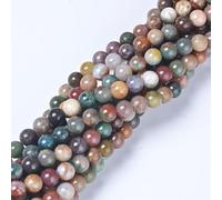 8mm Round Indian Agate Natural Stone Beads for Jewellery Making, Gemstone Beads for Crafting (47-50Pcs)