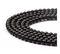8mm Round Obsidian Gemstone Beads, 47-50pcs Loose Smooth Healing Power Stone Beads for Bracelet Necklace Jewellery Making and DIY Crafts, 1 Strand 15.5"