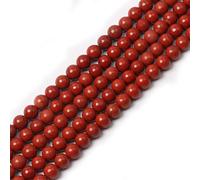 8mm Round Red Coral Gemstone Beads, 47-50pcs Loose Smooth Healing Power Stone Beads for Bracelet Necklace Jewellery Making and DIY Crafts, 1 Strand 15.5"