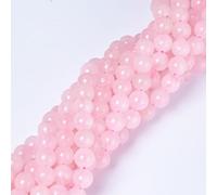 8mm Round Rose Quartz Natural Stone Beads for Jewellery Making, Gemstone Beads for Crafting (47-50Pcs)