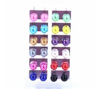 8mm Round Sphere Stud Earrings 12 Pairs Of Women's Fashion Pearl Round Studs For Earrings Womens Earrings Small Hoops (Camouflage, One Size)