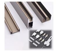 8mm s Door Sliding Track Kit, Aluminum 3-Piece Rail Set, Quiet Double Track for Cabinet Wardrobe Wine 1set(Gold,90cm)