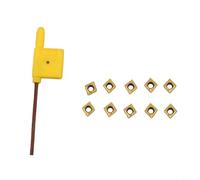 8mm S08K-SCLCR06 Turning Tool Lathe Boring Bar with 10 Pcs CCMT060204-HM Inserts for CNC Machining, Alloy Steel Shank, T8 Wrench Included