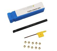 8mm S08K-SCLCR06 Turning Tool Lathe Boring Bar with 10pcs CCMT060204-HM Carbide Inserts for CNC Machining, Alloy Steel Shank, T8 Wrench Included