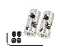 8mm Shaft Couplings Rotating for Universal Joint for 360-Degree Rotation, Metal Steering Shaft Coupler with 2-Piece Set, Carbon Steel for Model Cars Boats Robots
