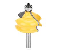 8mm Shank Architectural Molding Router Bit, Woodworking Milling Cutter, 28.6mm Diameter Carbide - Tipped with Heat - Resistant Coating for Cabinet Trim and Profile Milling