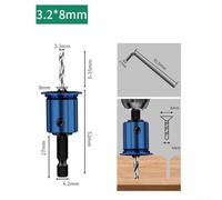 8mm Shank Countersink Drill Bit with Adjustable Stop Collar and Hex Wrench, Steel Router Bit for Woodworking, Compatible with Power Drills and(3.2x8mm)