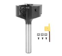 8mm Shank Insert Style Spoilboard Bit, 3 Flute Router Bit with Replaceable Carbide Flutes, 1 - 1/4in Cutting Diameter T - Shaped Surfacing Bit for CNC Desktop Handheld