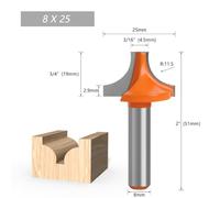 8mm Shank Woodworking Router Bit for Engraving and Milling, Carbide End Mill Cutter with 19mm/22mm/25mm/28mm/31mm Options, Compatible with Wood, Acrylic, MDF, PVC