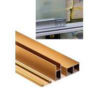 8mm Silent Glide Sliding Door Track Kit - Heavy Duty Aluminum Rail for Glass Cabinet Doors, Wardrobes & Bookcases (Gold,118in/300cm)