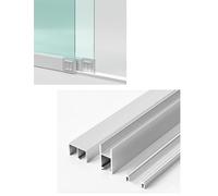 8mm Sliding Glass Door Track Kit, Aluminum Track with Silent Glide Design Slide Rail Kit for Display Cabinets, Bookcases & Wardrobes(Silver,270cm)