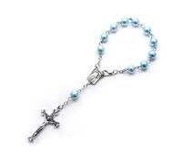 8mm Small Baptism Rosary Pearl Rosary Beads Finger Baptism Rosaries for Christening Weddings Baby Shower Party Favor Finger Rosaries Catholic Faux Pearls Christening Communion Weddings Party Favor