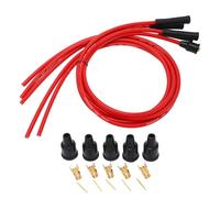 8mm Spark Plug Ignition Wire Set Red Silicone 1m Length Car Ignition Wire Compatible For 4 Cylinder Automobile