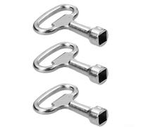 8mm Square Key 3-Pack for t-bar Water Tap Valve Tool 8mm Square | Fits 8mm locks, opens water for taps, heating vents, loft hatches, alloy build, 3-pack value