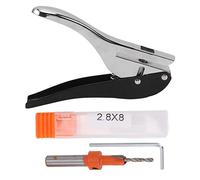 8mm Steel Hole Punch Plier, Mini Portable Hole Punching Tool with Accurate Positioning and Non - Slip Base for Office, School and Travel Use (8mm / 0.3in Sealing Skin Punching Pliers, 2.8x8mm)