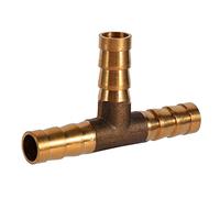 8mm T Piece Brass 3 Way Fuel Hose Barbed Connector Joiner Connector Fuel Air Water Gas Oil for Compressed Air Oil Gas Pipe