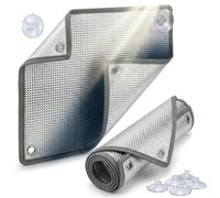 8mm Thick Aluminium Foil Window Insulation Film, Total Blackout Thermal Sun Reflector Cover with Suckers, Heat Reflective Privacy Blind for Home Conservatory Attic(Gray,85cm x 100cm)