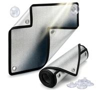 8mm Thick Aluminium Foil Window Insulation Film, Total Blackout Thermal Sun Reflector Cover with Suckers, Heat Reflective Privacy Blind for Home Conservatory Attic(Black,80cm x 80cm)