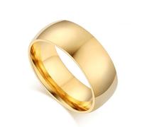 8mm Thick Ring Minimalist Alloy Ring for Men and Women High Quality Polished Wedding Band, 7, Titanium, No Gemstone