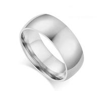 8mm Thick Ring Minimalist Alloy Ring for Men and Women High Quality Polished Wedding Band, 9, Titanium, No Gemstone