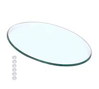 8mm Thick Round Glass Tabletop Polished Edge Dining Room Replacement Fine Patio Table Protection 40cm Clear Glass Surface for Elegant Dining Experience