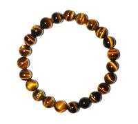 8mm Tigers Eye Bracelet for Women Men - Natural Brown Golden Protection Solar Plexus Chakra Prosperity Abundance Gemstone Jewelry | Beading Tool Kit - Fits for 6.5-7.5" Medium Wrist Stacking