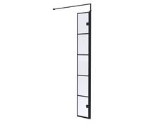 8mm Toughened Safety Glass Black Framed Wetroom Swing Screen - 300mm - Balterley