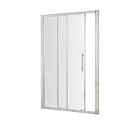 8mm Toughened Safety Glass Single Sliding Shower Door Chrome 1200mm Balterley Silver One Size