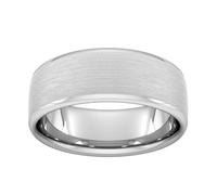 8mm Traditional Court Heavy Matt Finished Wedding Ring In 9 Carat White Gold - Ring Size S