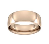 8mm Traditional Court Heavy Wedding Ring In 18 Carat Rose Gold - Ring Size S