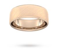8mm Traditional Court Standard Diagonal Matt Finish Wedding Ring In 9 Carat Rose Gold - Ring Size T