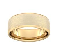 8mm Traditional Court Standard Matt Finished Wedding Ring In 9 Carat Yellow Gold - Ring Size S