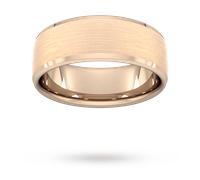 8mm Traditional Court Standard Polished Chamfered Edges With Matt Centre Wedding Ring In 9 Carat Rose Gold - Ring Size U