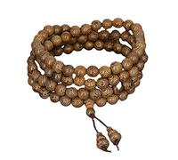 8Mm Wenge Wood Multi-Layer Beaded Bracelet 108 Wooden Buddha Rosary Necklace Mala Prayer Meditation Yoga Beads for Men Women
