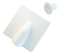 8mm - White Brick Blast Buster & Bush/Grommet Cable Hole Cover Kit - Indoor & Outdoor Single RG6 Coaxial/Satellite Burst Plate Tidy Cap - CCTV - Loops