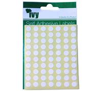 8mm White Round Dot Sticky Labels Circle Stickers Self Adhesive Spot Labels (490 Stickers) Ivy 232740