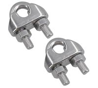 8mm Wire Rope/Cable Grip/Clamp Stainless Steel 316 Marine Grade 2 Pack DK47