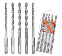 8mm x 160mm SDS Plus Rotary Hammer Drill Bit Set 5Pcs SDS Masonry Drill Bit | SDS Plus Shank, 4-Cutter Tungsten Carbide Tip, Cross Drill Bits for Wall Stone Concrete Brick Cement Granite Marble Masonry